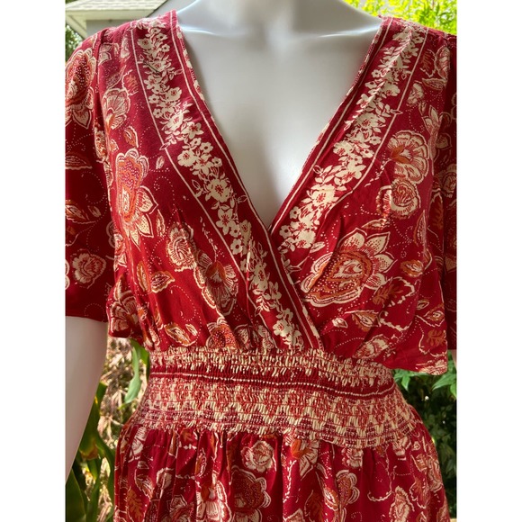 Angies Red Floral Printed Maxi Dress Bohemian Elegance for Spring* Size MED WD46 - Picture 6 of 14